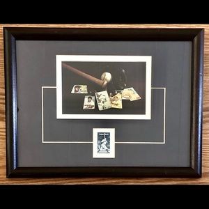Babe Ruth Stamp Matted and Framed Yankees Print